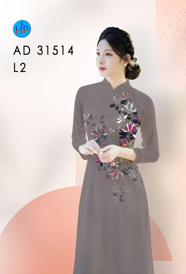 Vải Áo Dài Hoa In 3D AD 31514 5